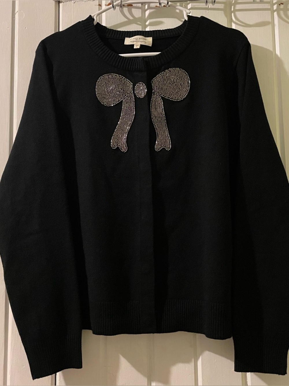 LA VILA MILANO beaded bow cardigan sweater-large like new